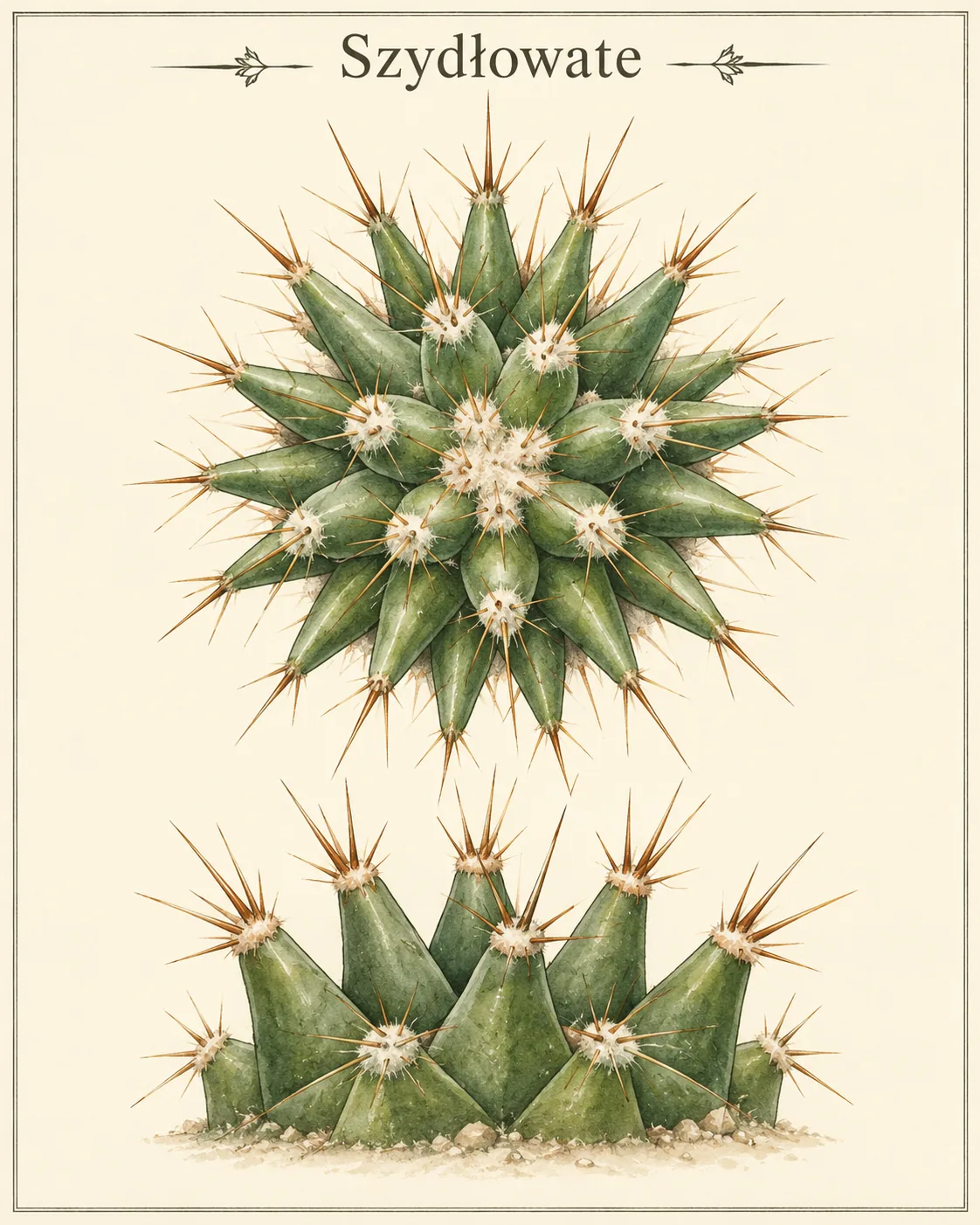 Schematic trait. Slender and strongly tapering. Example and scope of comparison. Mammillaria longimamma, comparing elongation.
